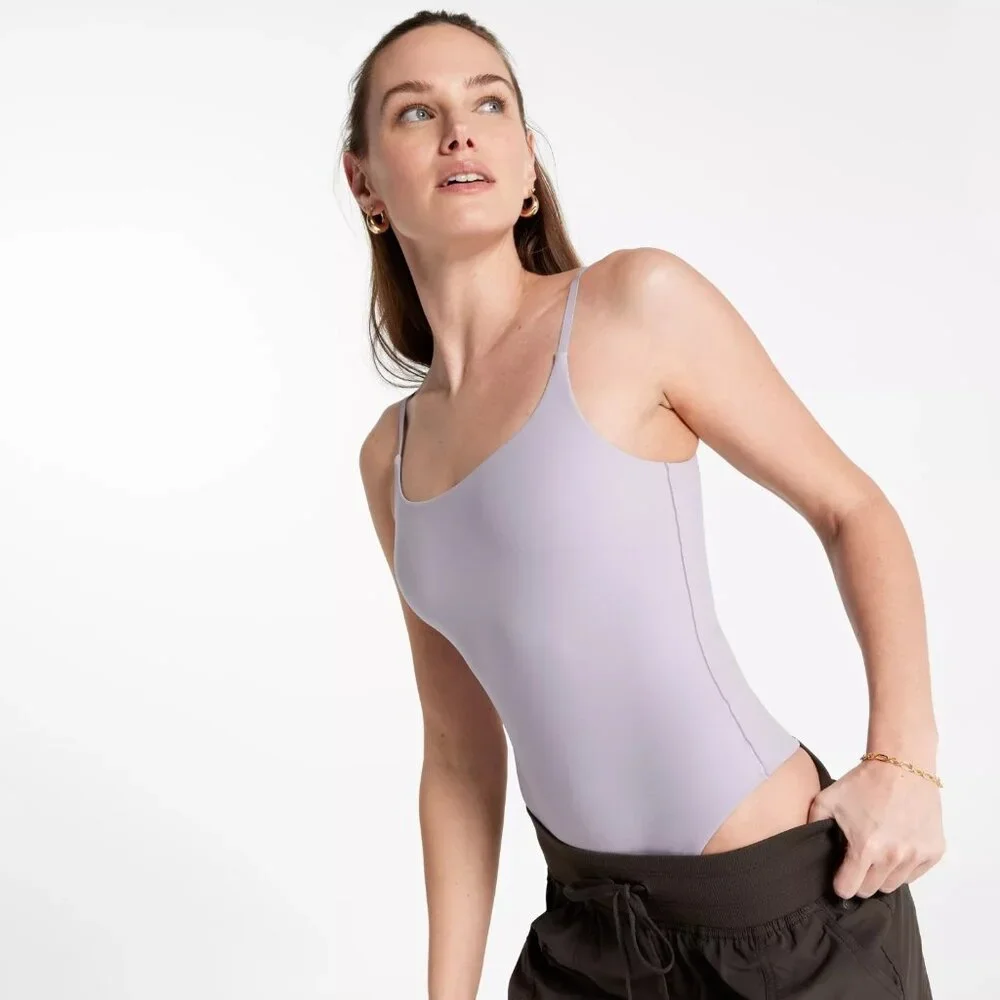 CALIA Women's Inspire Lite CAMI Bodysuit Purple Gray Dri-fit Stretch Size XL
